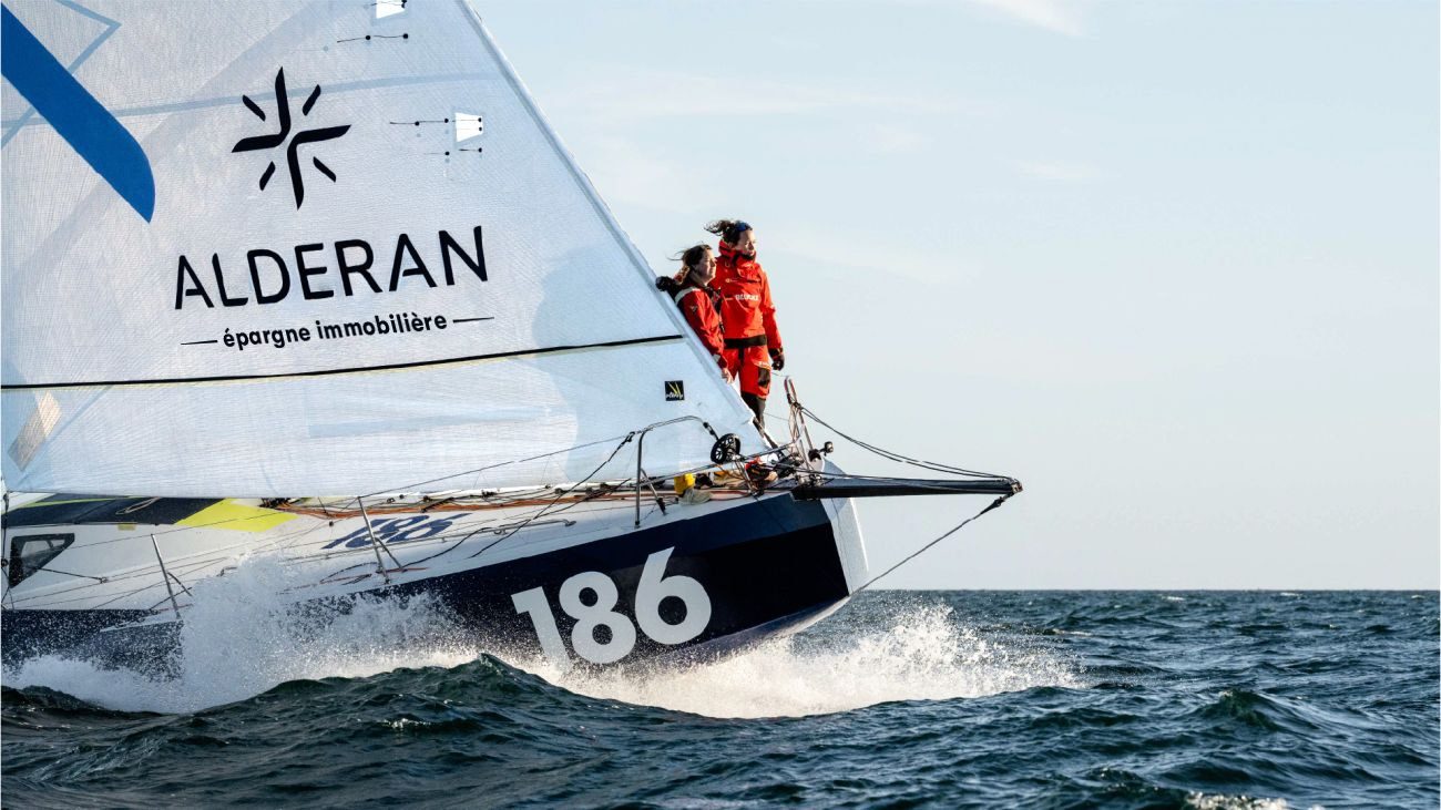 Sasha Lanièce à l’avant du Class40 ALDERAN